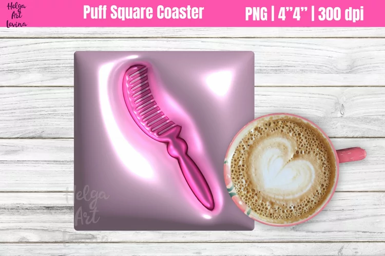 3D Puff Square Coaster| Sublimation Coaster