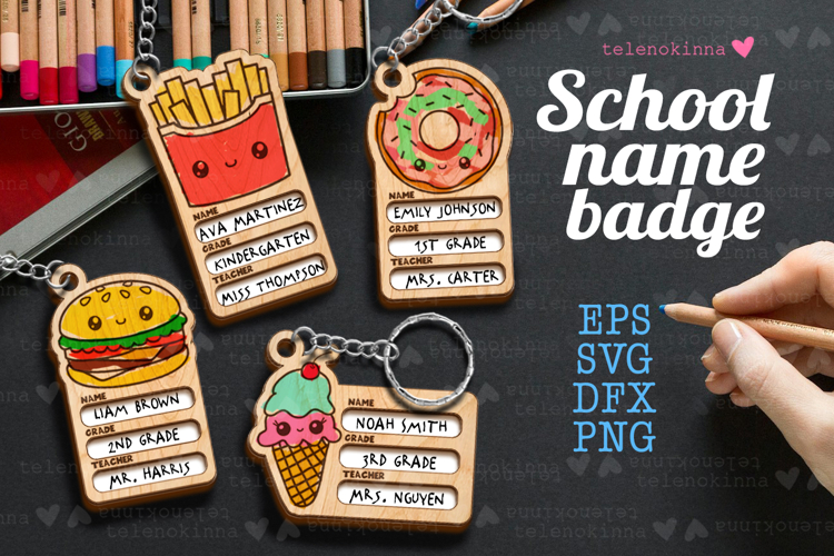 School Name Badge SVG | Back to School Keychain