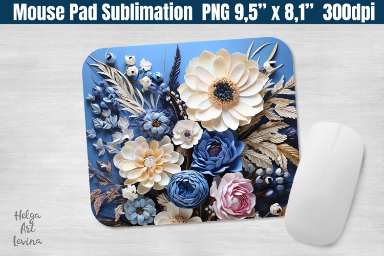 Mouse Pad Sublimation | 3D flowers