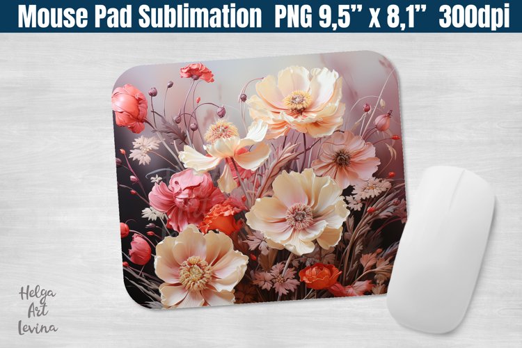 Mouse Pad Sublimation | 3D flowers