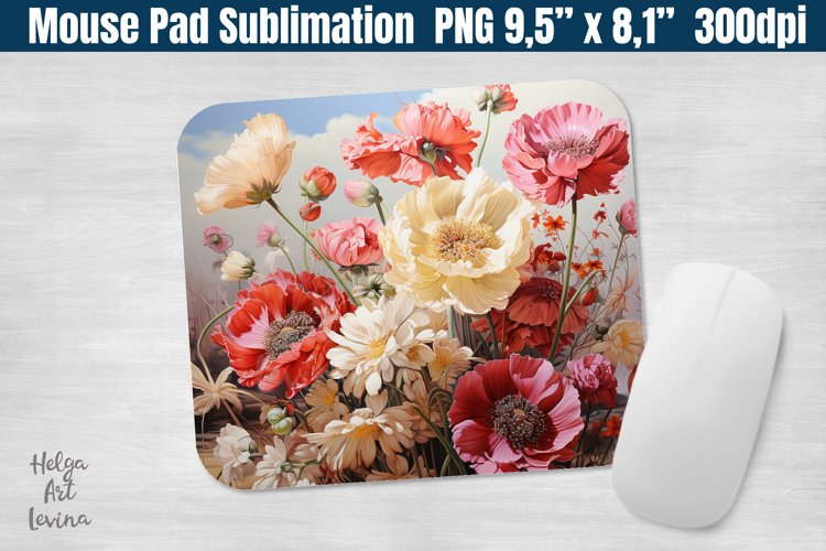 Mouse Pad Sublimation | 3D flowers