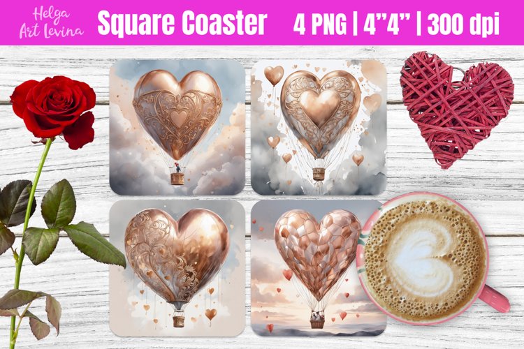 Square Coaster Sublimation | Valentine's Day
