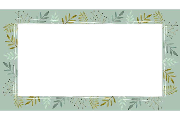 Beautiful watercolor frame with leaves