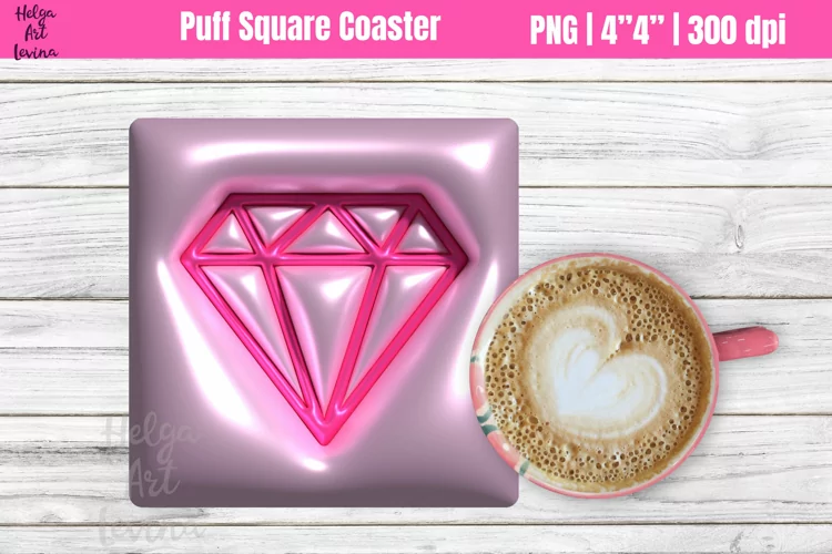 3D Puff Square Coaster| Sublimation Coaster