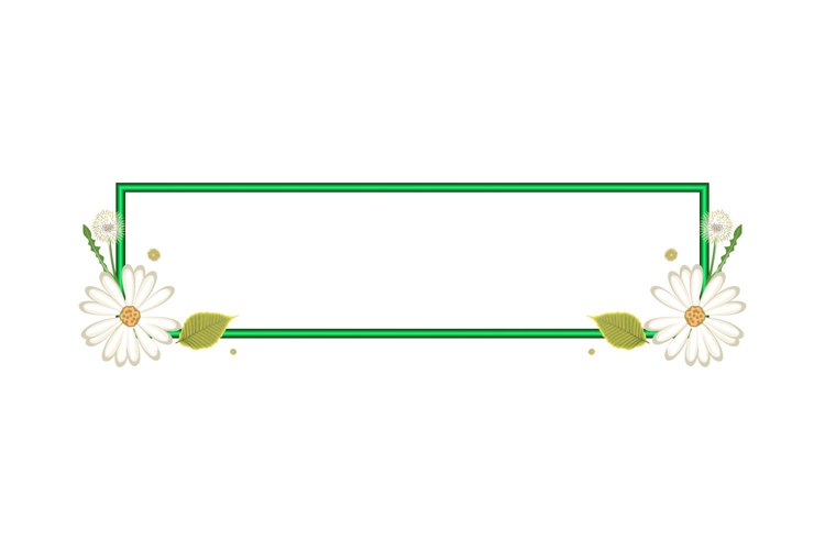 Frame and border horizontal banner with flower and floral