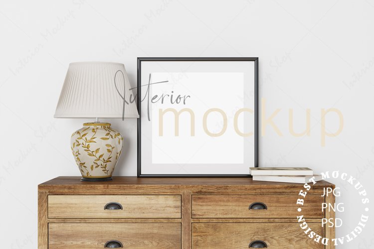 Mock up, Frame mockup in interior, Living room Mockup example image 1