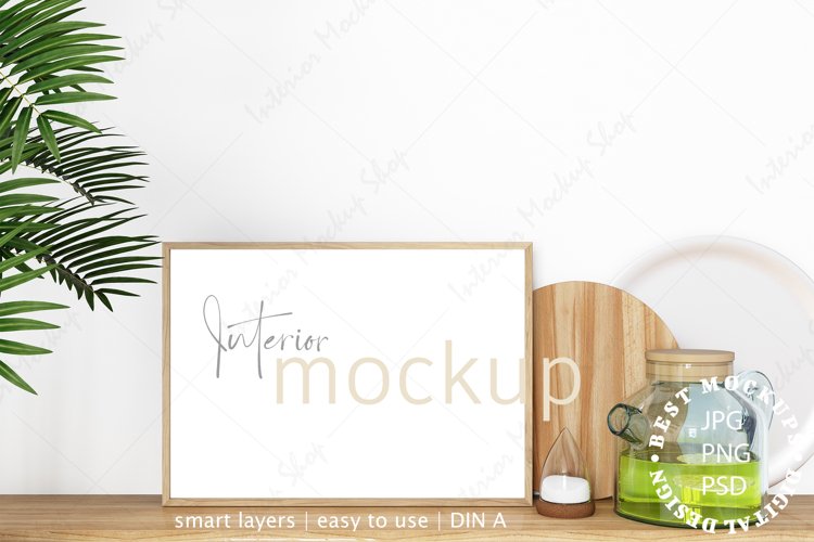 Mock up, Frame mockup in interior, Kitchen room Mockup example image 1