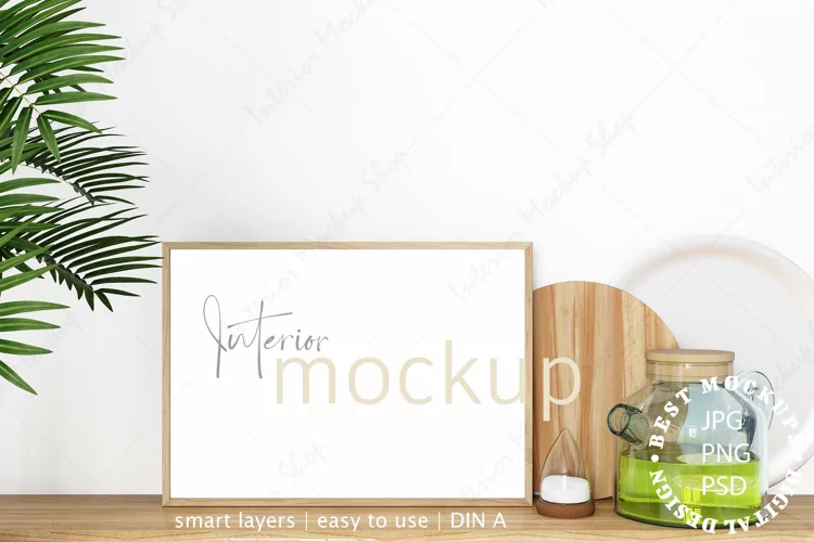 Mock up, Frame mockup in interior, Kitchen room Mockup