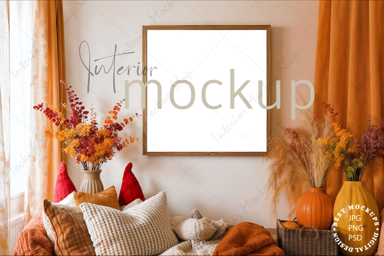 Mock up, Frame mockup in interior, Living room Mockup
