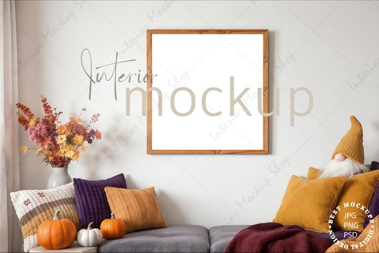 Mock up, Frame mockup in interior, Living room Mockup