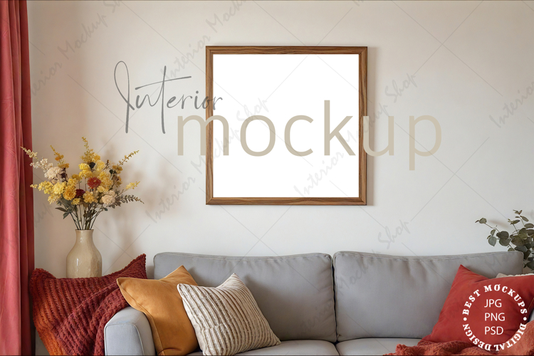Mock up, Frame mockup in interior, Living room Mockup
