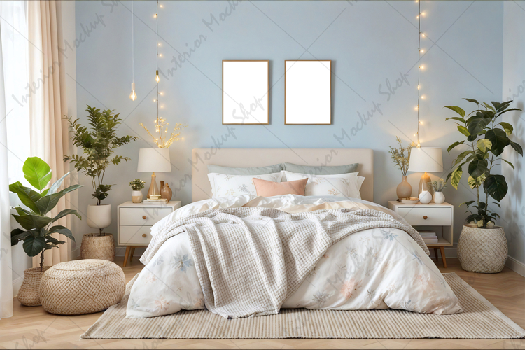 Mock up, Frame mockup in interio, Bedroom Mockup