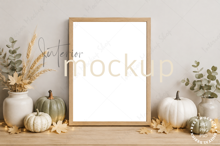 Frame Mockup Interior , JPG and PSD with smart object