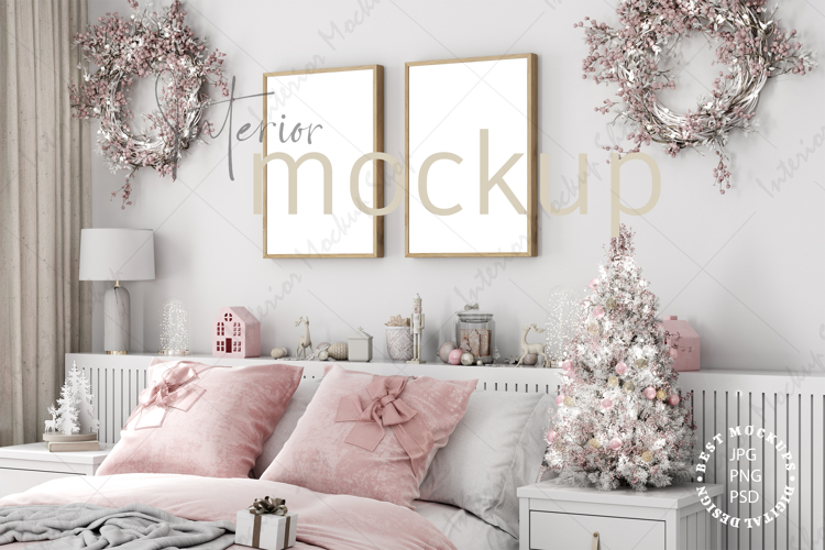Christmas Frame Mockup PSD JPG PNG