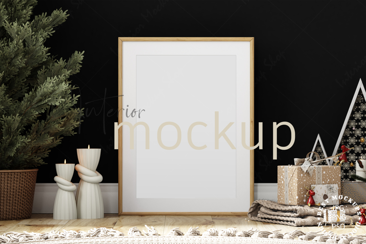 Christmas Frame Mockup PSD JPG PNG