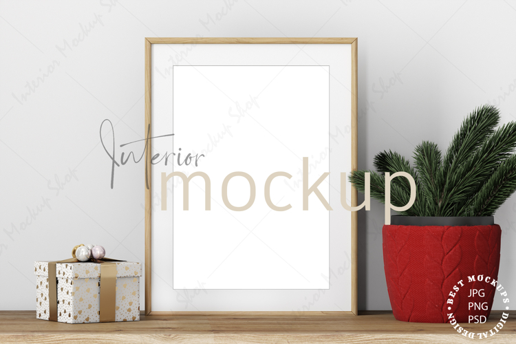 Christmas Frame Mockup PSD JPG PNG