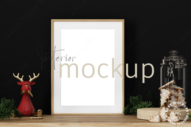 Christmas Frame Mockup PSD JPG PNG