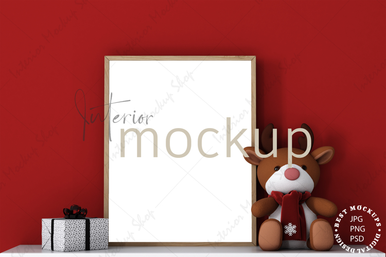 Christmas Frame Mockup PSD JPG PNG