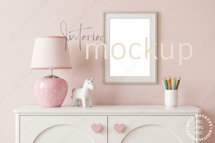 Kids mockup, Frame mockup, Kids room mockup