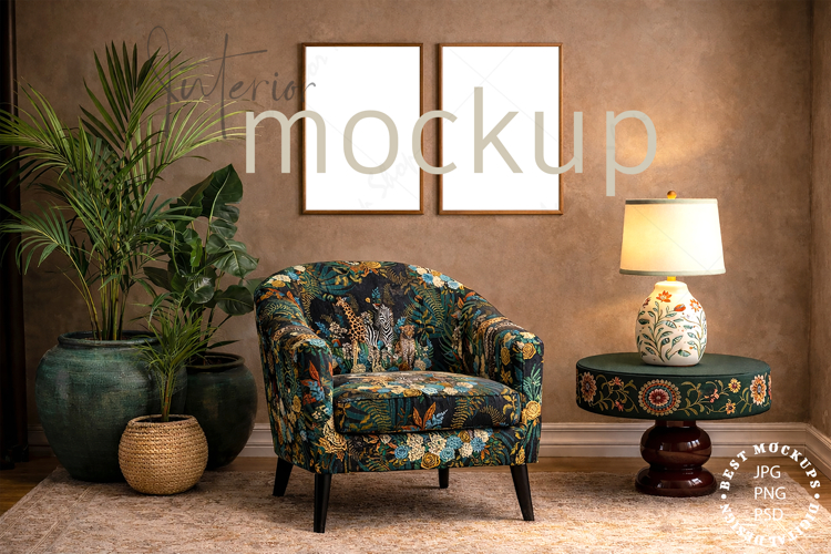 Mock up, Frame mockup in interior, Living room Mockup