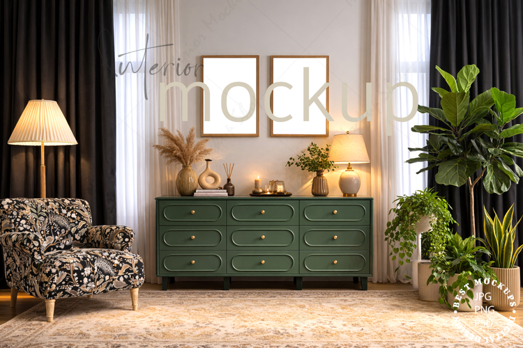 Mock up, Frame mockup in interior, Living room Mockup