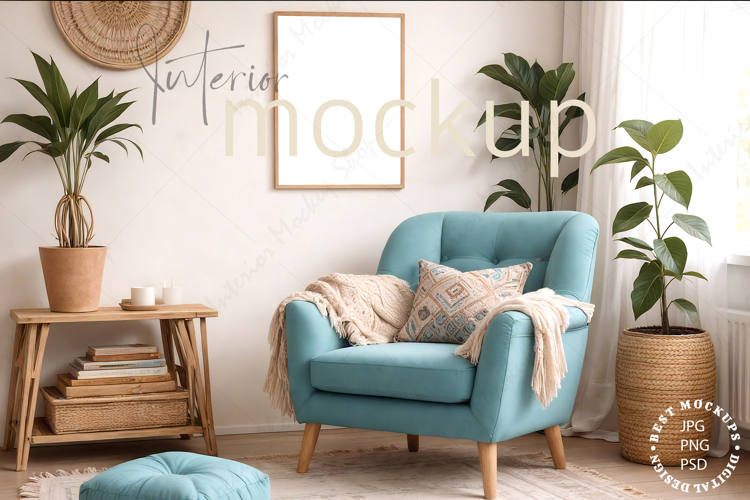Frame mockup interior PSD JPG PNG