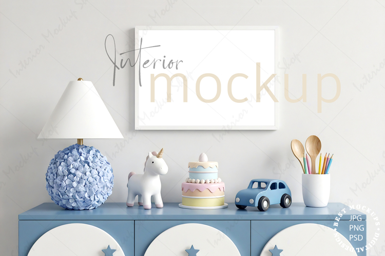 Frame mockup interior PSD JPG PNG