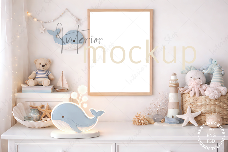 Kids mockup, Frame mockup, Kids room mockup
