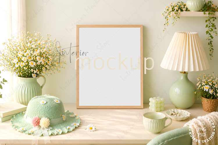 Frame mockup interior PSD JPG PNG