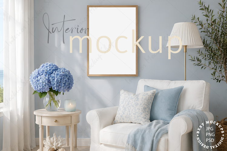 Frame mockup interior PSD JPG PNG