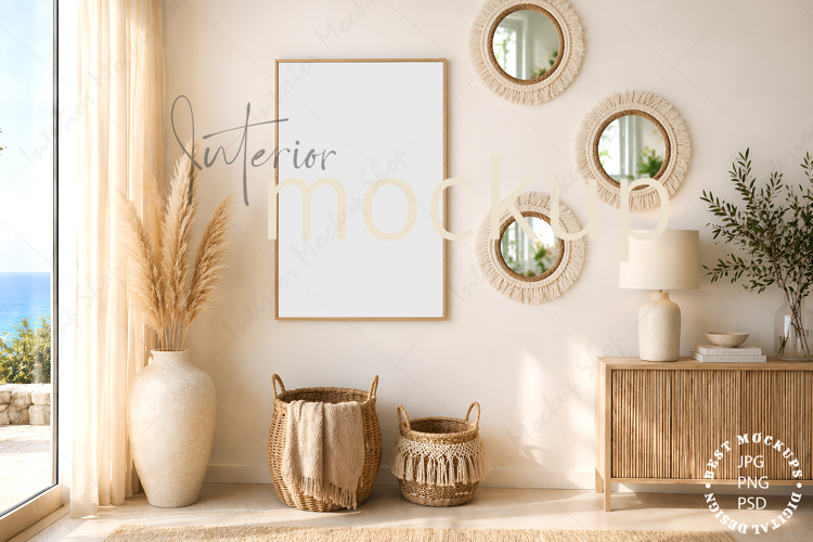 Frame mockup interior PSD JPG PNG