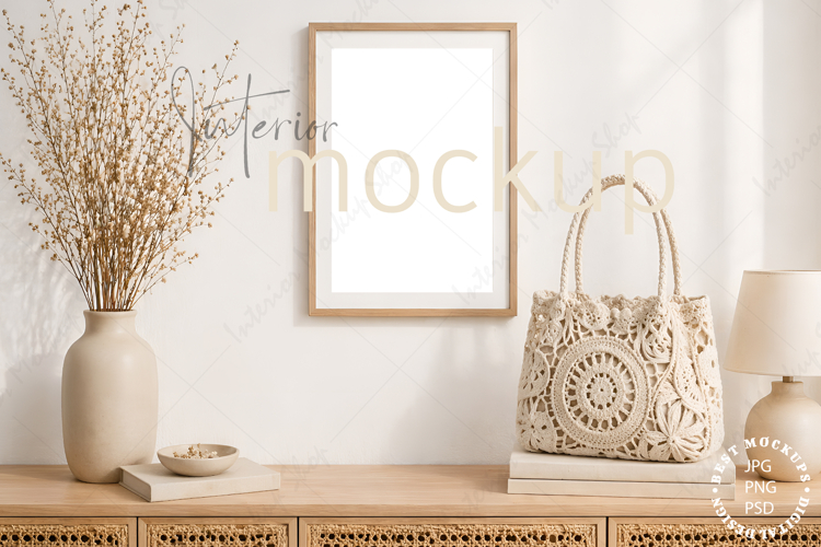 Frame mockup interior PSD JPG PNG