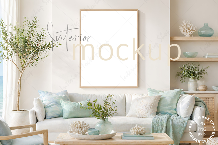 Frame mockup interior PSD JPG PNG example image 1