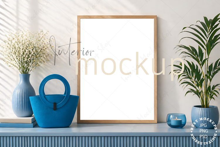Frame mockup interior PSD JPG PNG example image 1