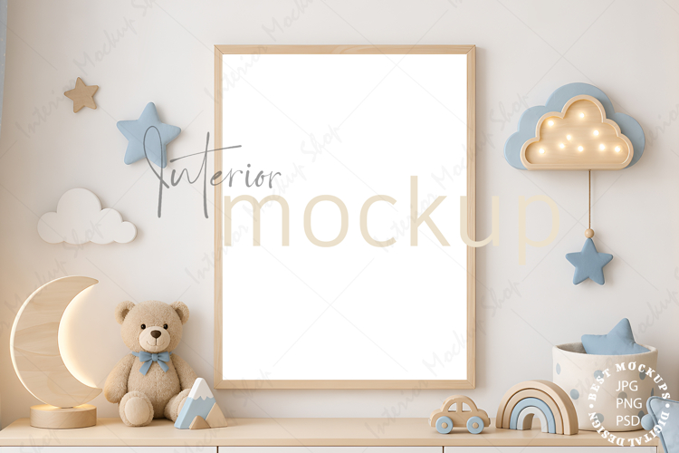 Frame mockup interior PSD JPG PNG example image 1