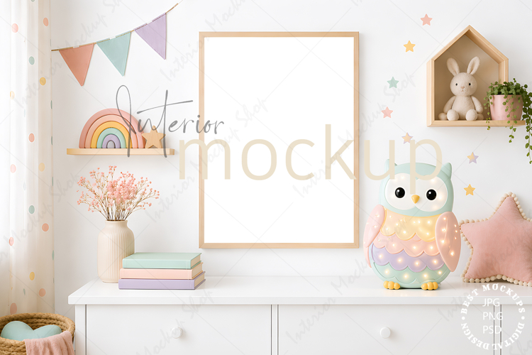 Kids mockup, Frame mockup, Kids room mockup