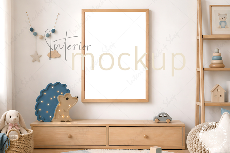 Kids mockup, Frame mockup, Kids room mockup