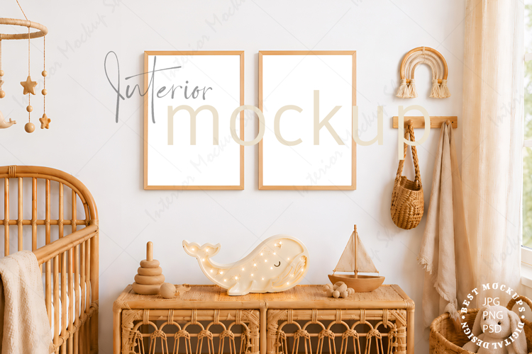 Kids mockup, Frame mockup, Kids room mockup