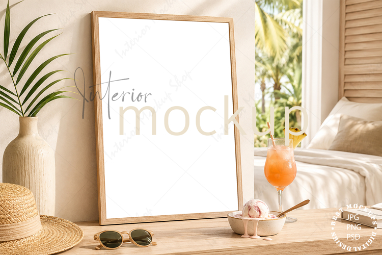 Frame Mockup Summer Interior PSD PNG JPG