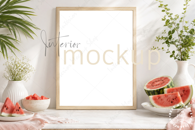 Frame Mockup Interior , JPG and PSD with smart object
