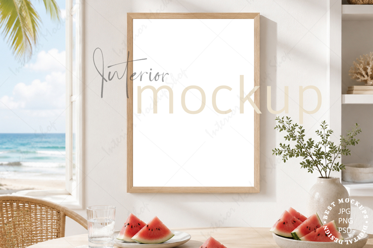 Frame Mockup Interior , JPG and PSD with smart object