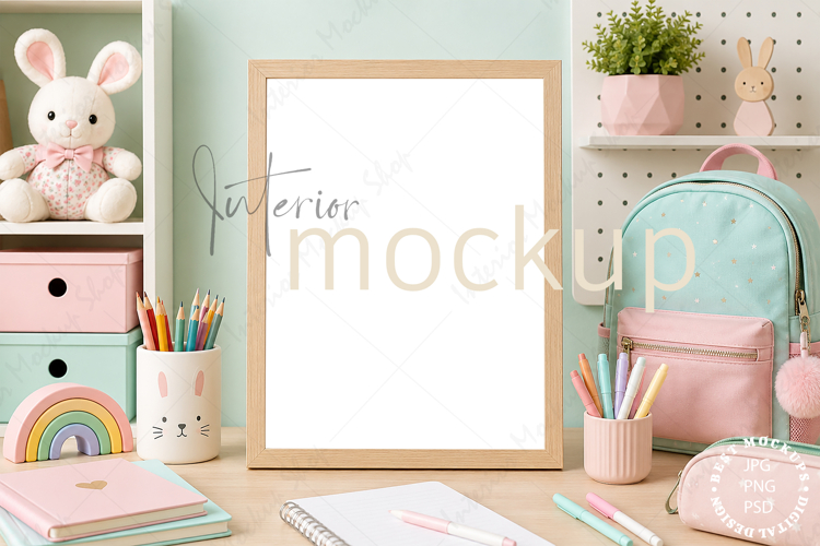 Frame Mockup Interior , JPG and PSD with smart object