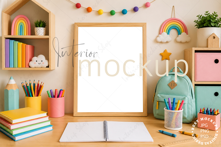 Kids mockup, Frame mockup, Kids room mockup