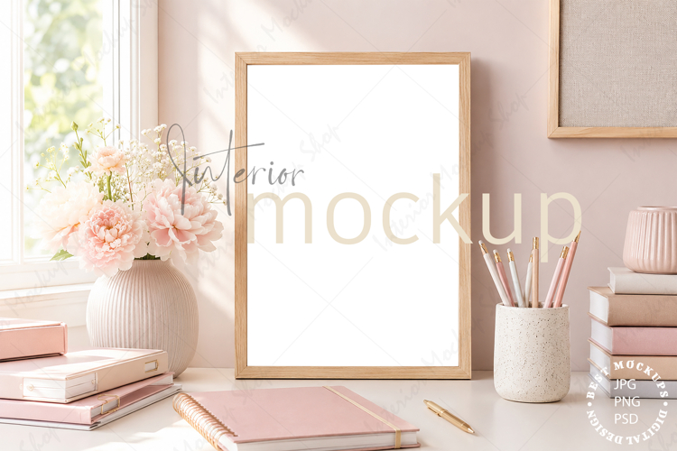 Frame Mockup Interior , JPG and PSD with smart object