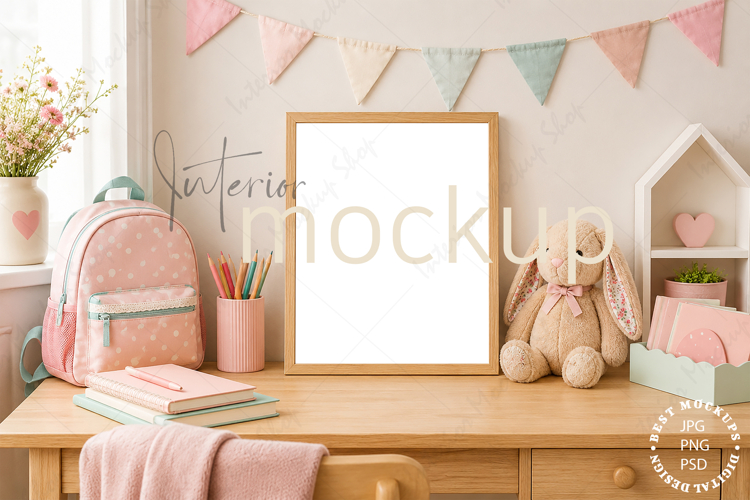 Kids mockup, Frame mockup, Kids room mockup