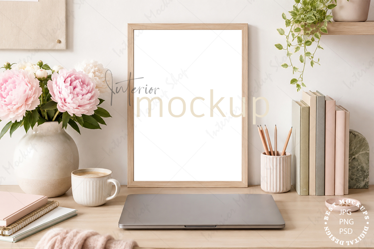 Frame Mockup Interior , JPG and PSD with smart object