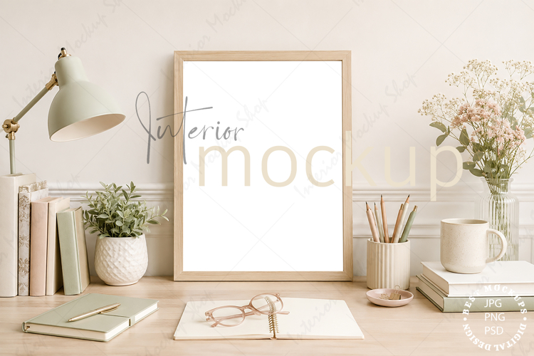 Frame Mockup Interior , JPG and PSD with smart object