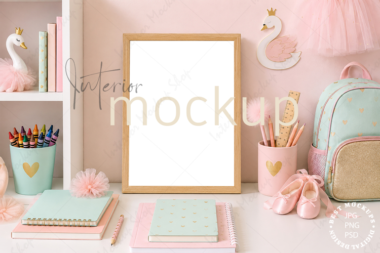 Frame Mockup Interior , JPG and PSD with smart object