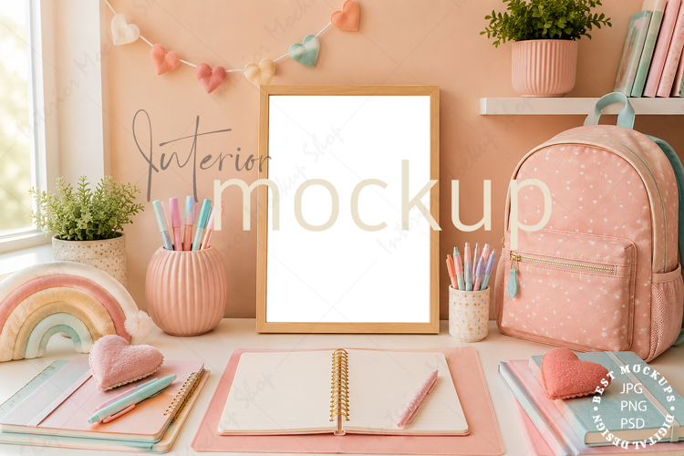 Kids mockup, Frame mockup, Kids room mockup