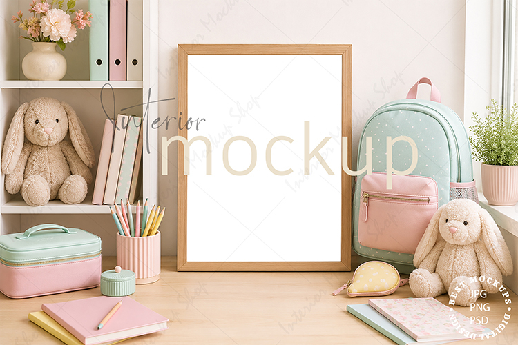 Kids mockup, Frame mockup, Kids room mockup